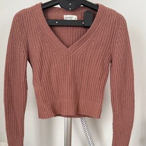 Abercrombie & Fitch V-Neck Sweater - Brown
